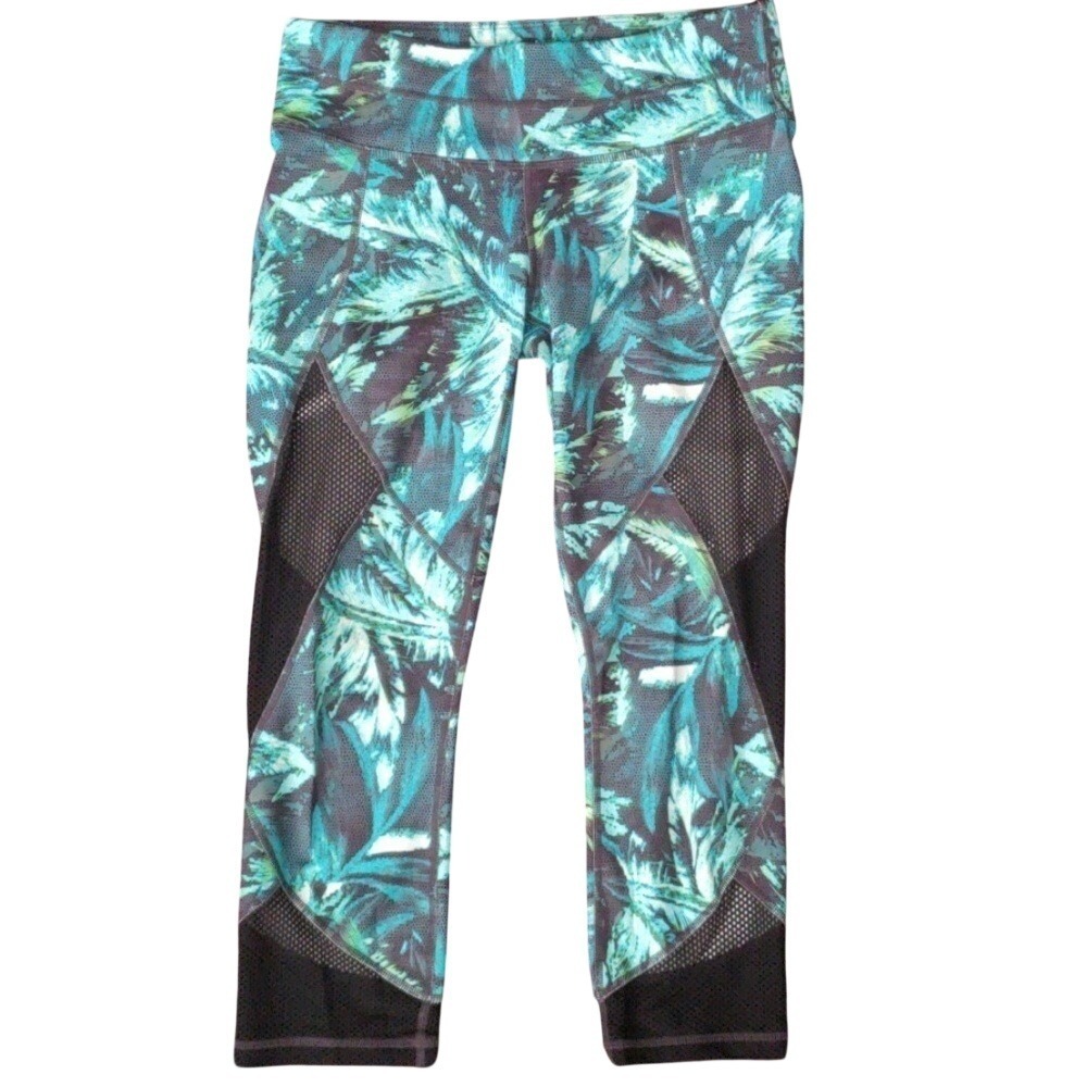 Athleta Capris Leggings Women's Sz Small Fishnet Panels